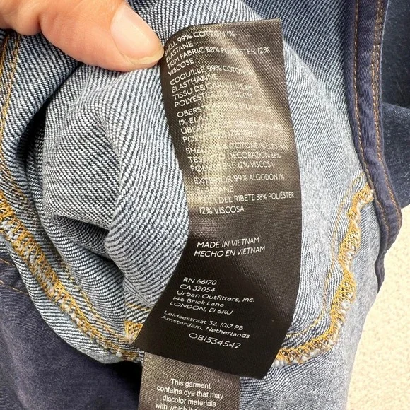 Pilcro Anthropologie Women's Denim Dress Sleeveless Button Front Belted V-Neck - Picture 14 of 14